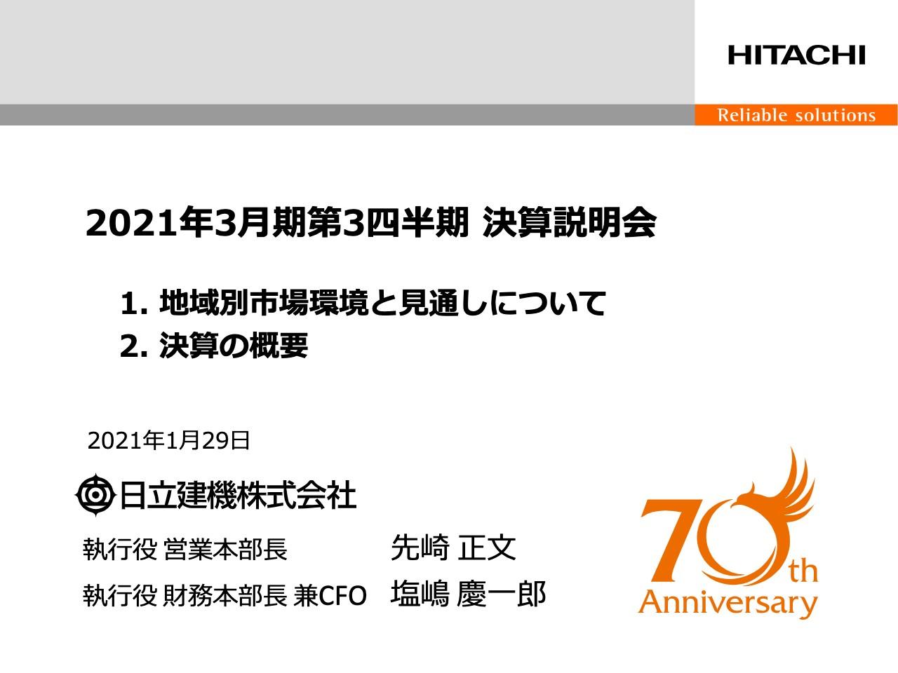 日立建機、3Qは連結・単体とも減収減益　COVID-19および為替における円高が影響し営業利益は69%減