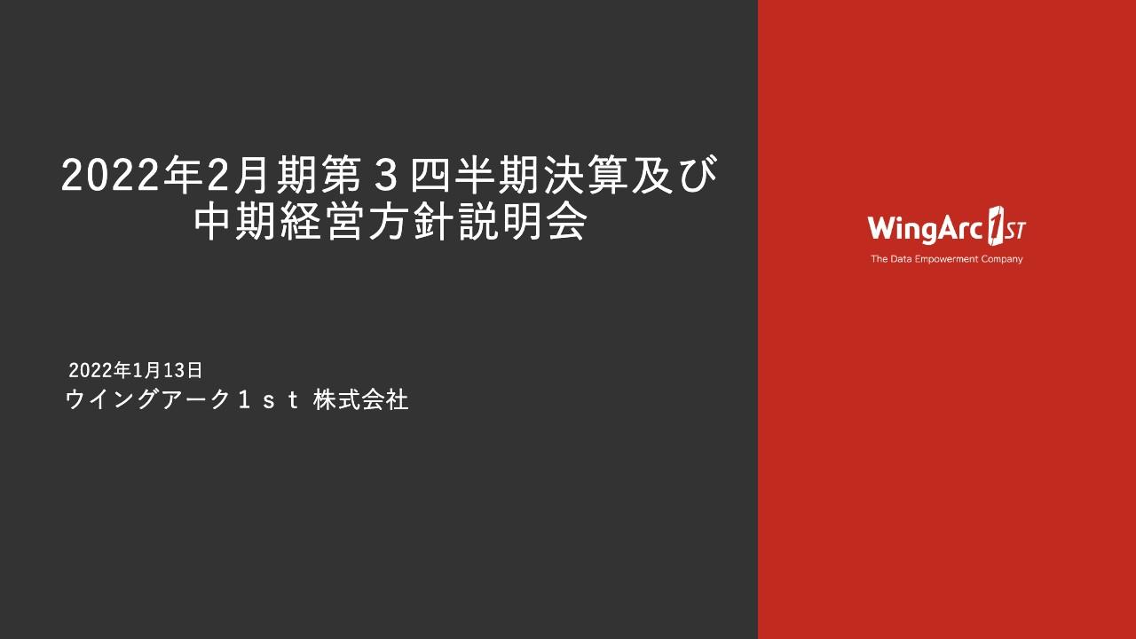 ウイングアーク１ｓｔ、中期経営方針を発表　クラウドを成長の柱とし、大胆な戦略投資により高成長を実現