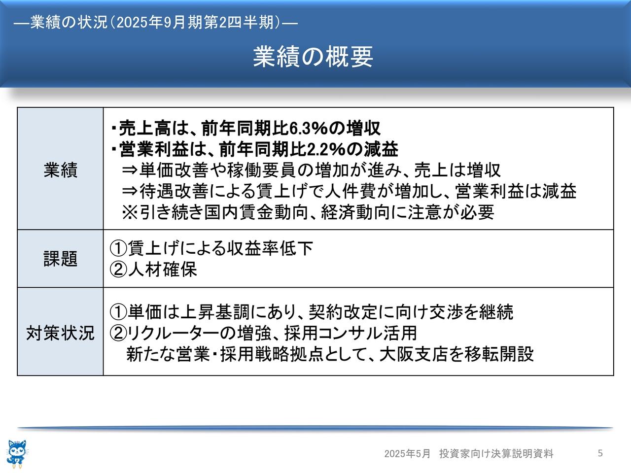【QAあり】アビスト、上期は前年比＋6.3％の増収　収益力強化と人材確保を推進、大阪支店を新たな営業・採用戦略拠点に