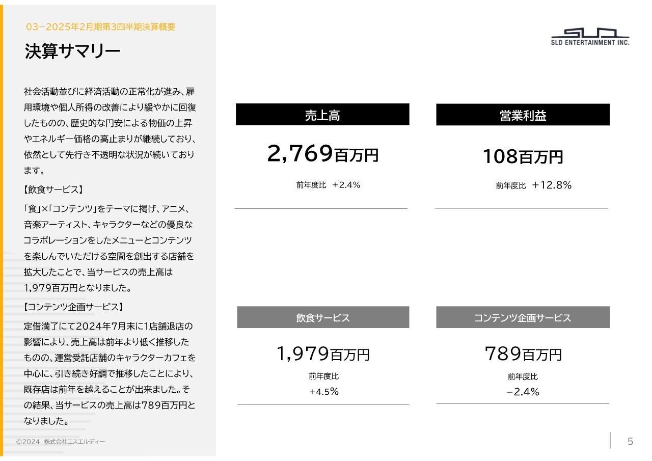 エスエルディー、株式上場以来の最高益を更新　飲食サービスにおける顧客満足度の向上が寄与