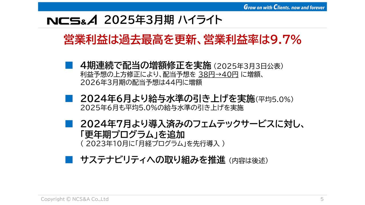 【QAあり】ＮＣＳ＆Ａ、営業利益は前年比＋21.7％で過去最高を更新　自社製品によるソリューションの売上強化が業績に寄与
