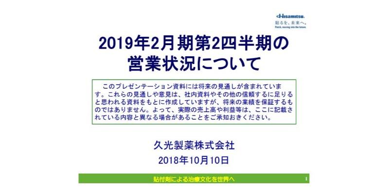 久光製薬、上期売上高は693.8億円　がん疼痛・慢性疼痛対象の「HFT-290」を年度内販売予定