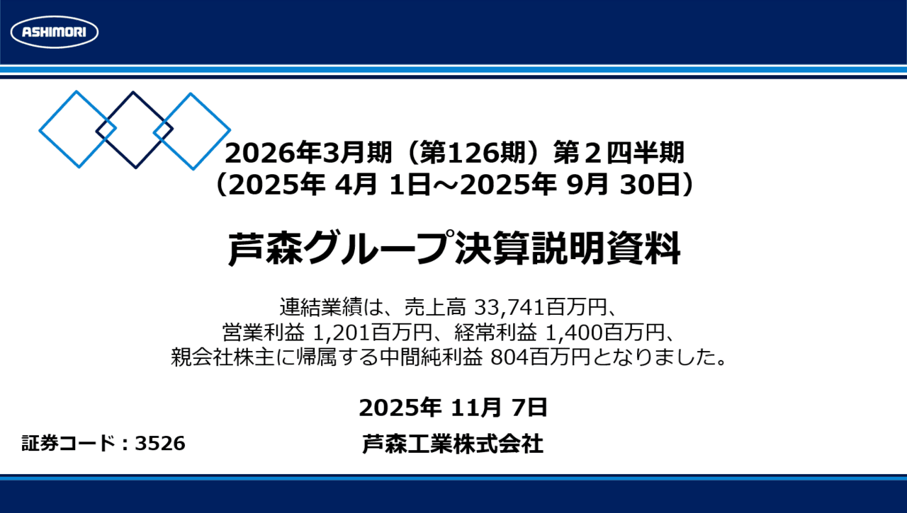 芦森工業、円高・TOB対応費用が影響し減収減益も中間純利益は大幅増 10月30日に豊田合成によるTOBが成立、11月6日付で同社子会社に