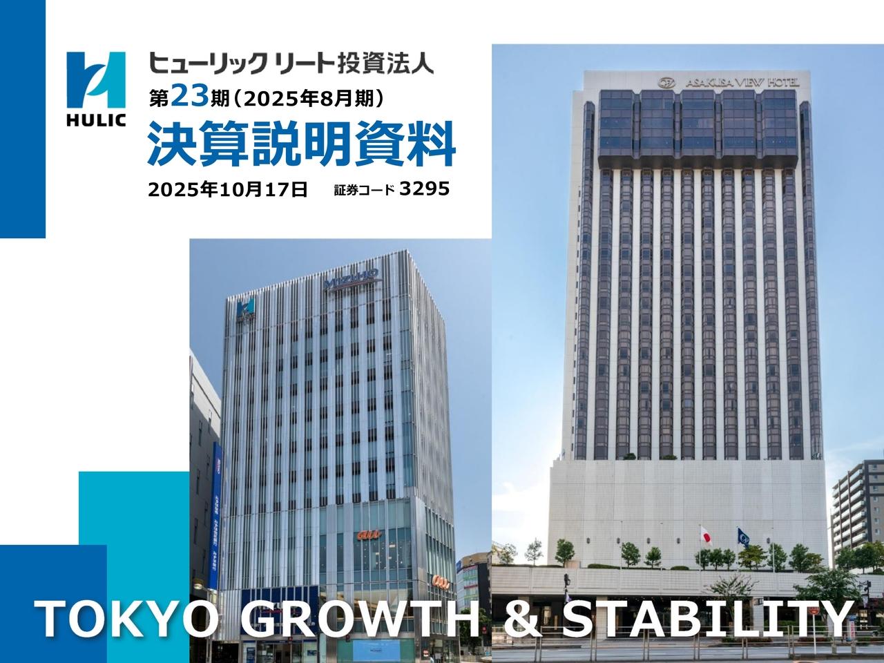 ヒューリックリート投資法人、資産入替えが順調に進捗・内部成長も着実に実現 DPU4,000円で投資主還元強化を継続