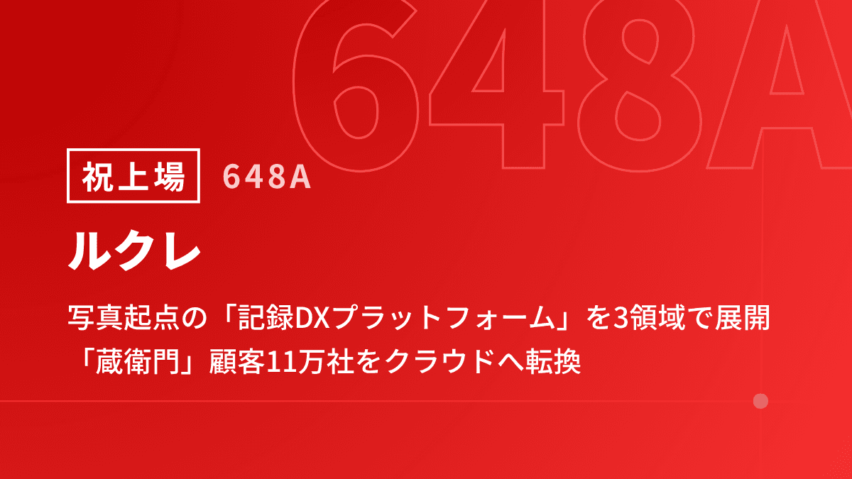 ルクレ上場会見、写真起点の「記録DXプラットフォーム」を3領域で展開 「蔵衛門」顧客11万社をクラウドへ転換